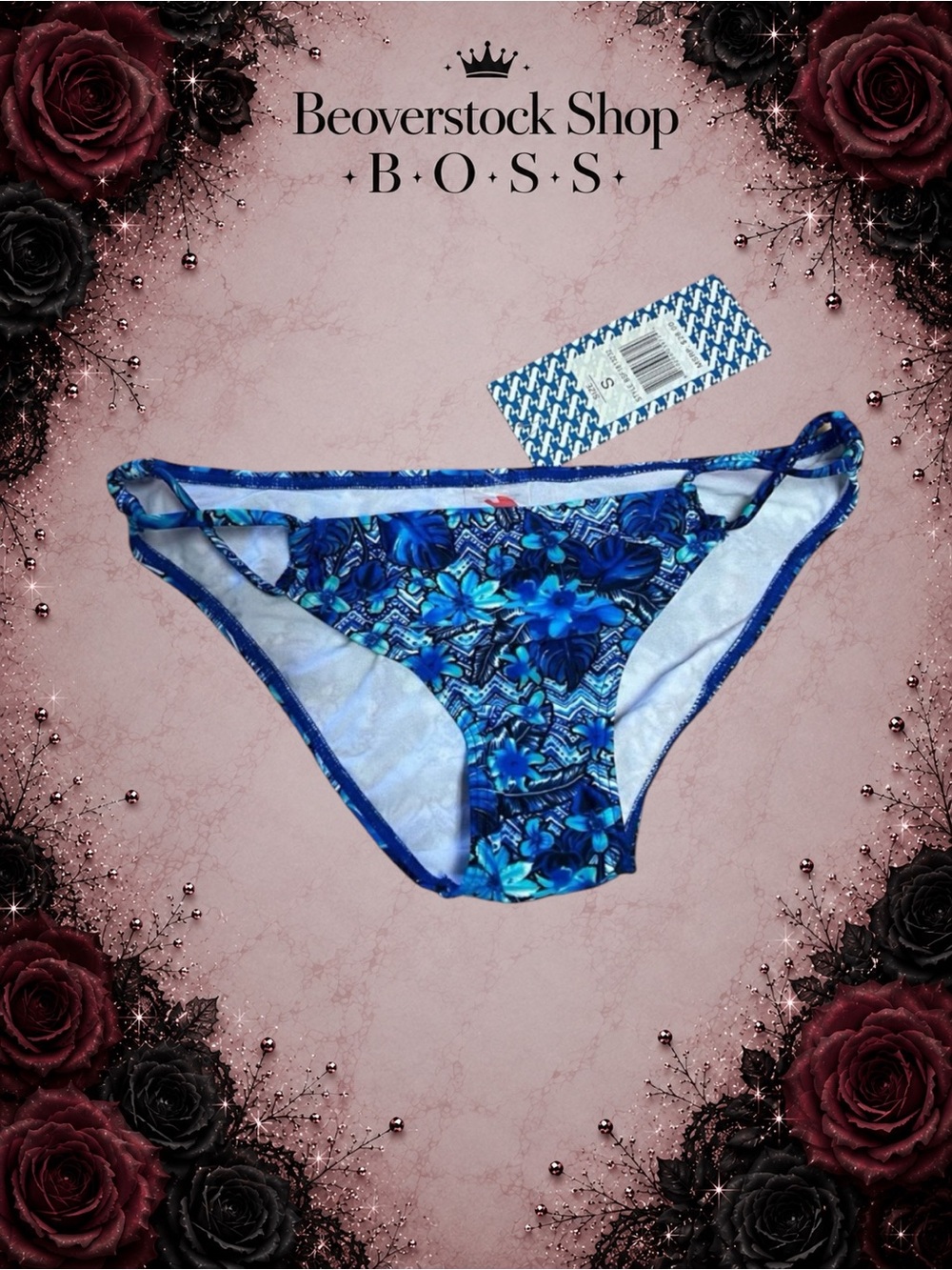 New NWT Sun & Sea Blue Bikini Swim Bottoms - Small